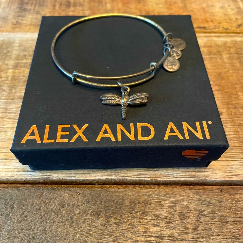 Alex and Ani Gold Dragonfly Bangle